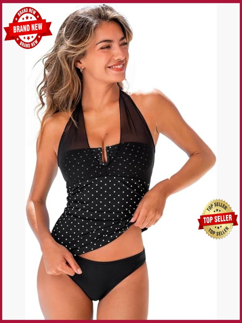 Tankini Set with Halter Neck and U Wire Support - Size XL